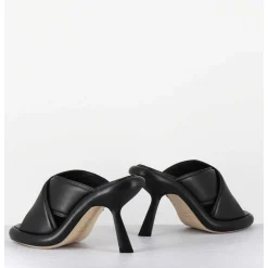 Mules A Talon Destructure En Cuir Noir - 1C6950D Bonbon Black