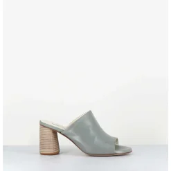 Mules A Talon En Cuir Gris - Maya02 Buffy Cloud