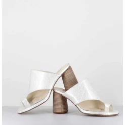 Mules A Talon Entre-Doigts Naplak Blanc - Maya01 Magma Ivory