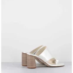 Mules A Talon Entre-Doigts Naplak Blanc - Maya01 Magma Ivory