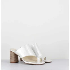 Mules A Talon Entre-Doigts Naplak Blanc - Maya01 Magma Ivory