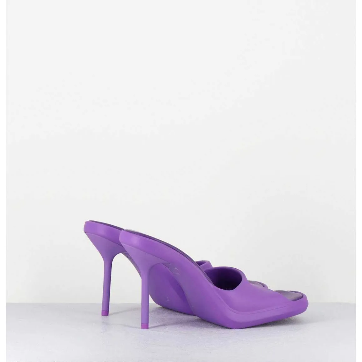 Mules Barbie En Gomme Violette & Talon Stiletto - Ida Purple Sandals