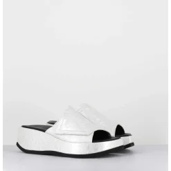 Mules Compensees Asymetriques Naplak Blanc - Galau Magma Ivory
