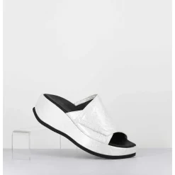 Mules Compensees Asymetriques Naplak Blanc - Galau Magma Ivory