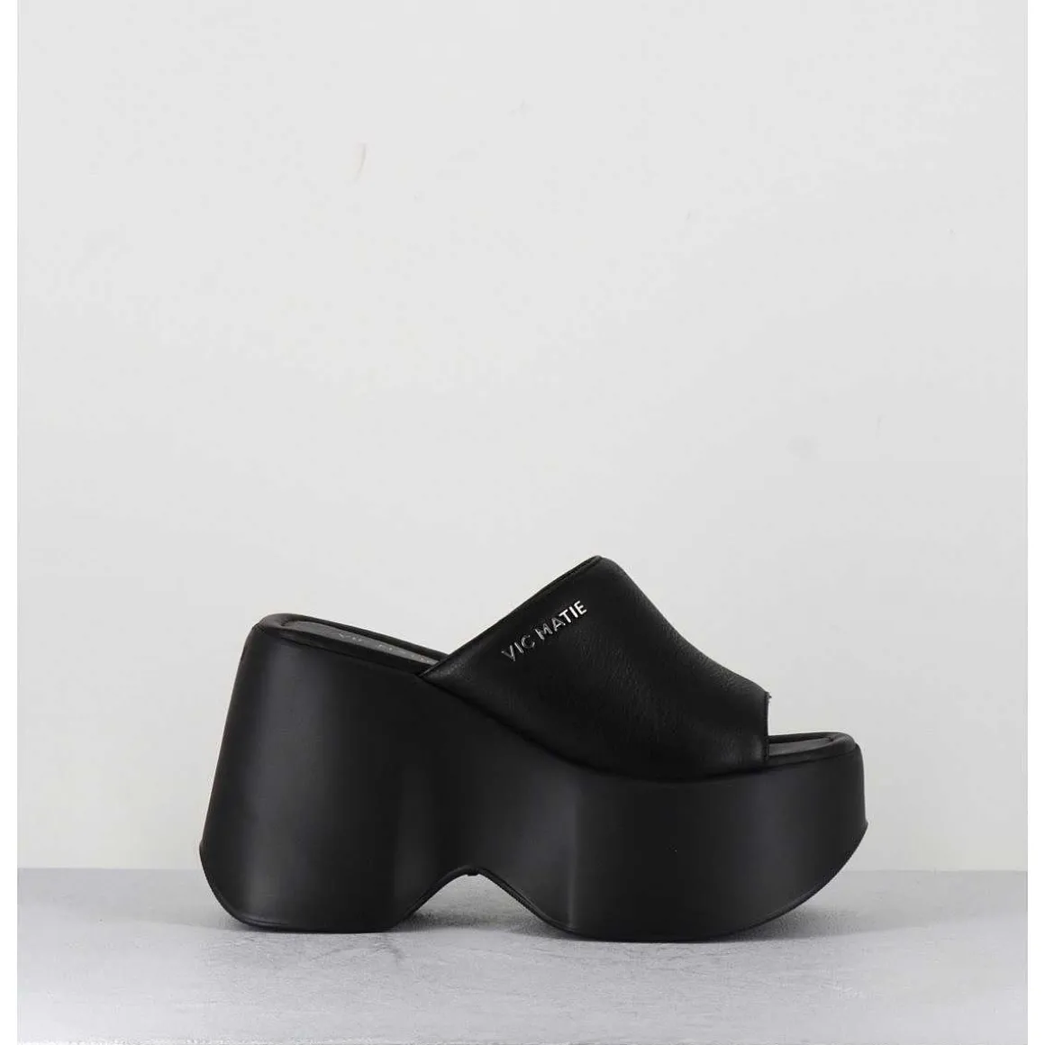 Mules Compensees En Cuir Noir 90S - 1C6764D Travel Black