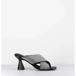 Mules Cuir Noir & Perles - Liza Var Nero