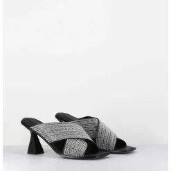 Mules Cuir Noir & Perles - Liza Var Nero