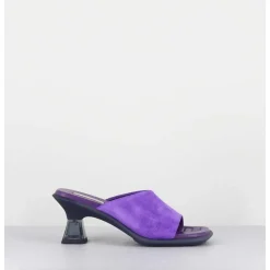 Mules En Daim Violet Talon Plexi - Synthia Purple Sandals