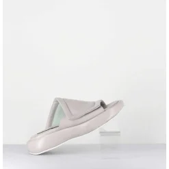 Mules Minimalistes Semelle Epaisse En Cuir Souple Gris - M23E Rombo Grey