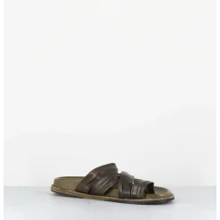 Mules Plates Entre-Doigts En Cuir Souple Kaki - Kerem Tuffato Forest