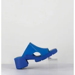 Mules 90S Cuir Vernis Bleu & Surpiqures - Tawny Blue Mules