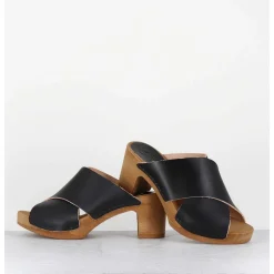 Mules Sabots En Cuir Noir - Rita-Veg Noir