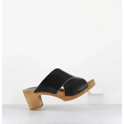 Mules Sabots En Cuir Noir - Rita-Veg Noir