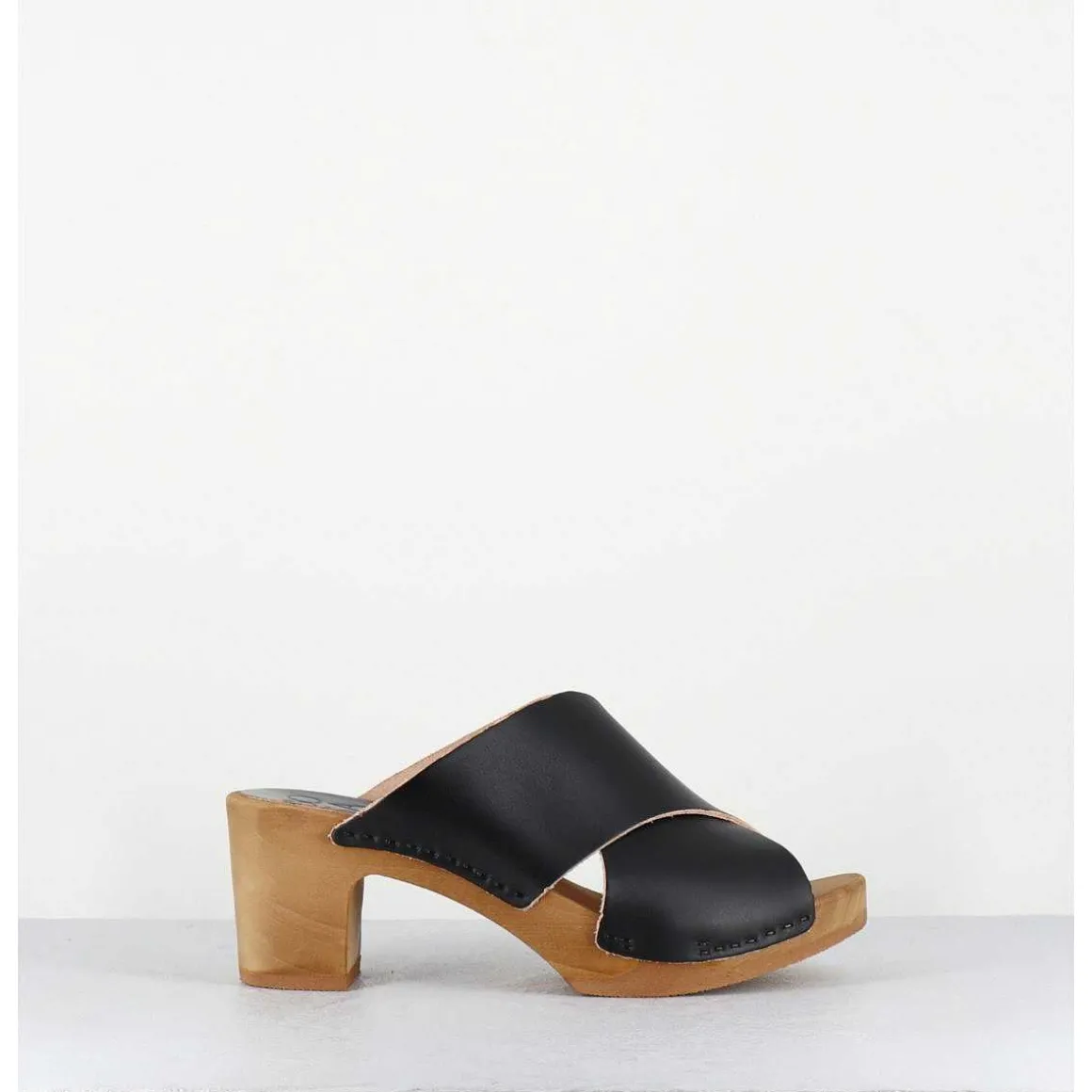 Mules Sabots En Cuir Noir - Rita-Veg Noir