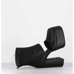 Open Platform Boots En Cuir Noir - 3760 Gas Nero