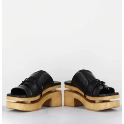 Original 70S Platform Mules Cuir Noir - Priva Suave Nero