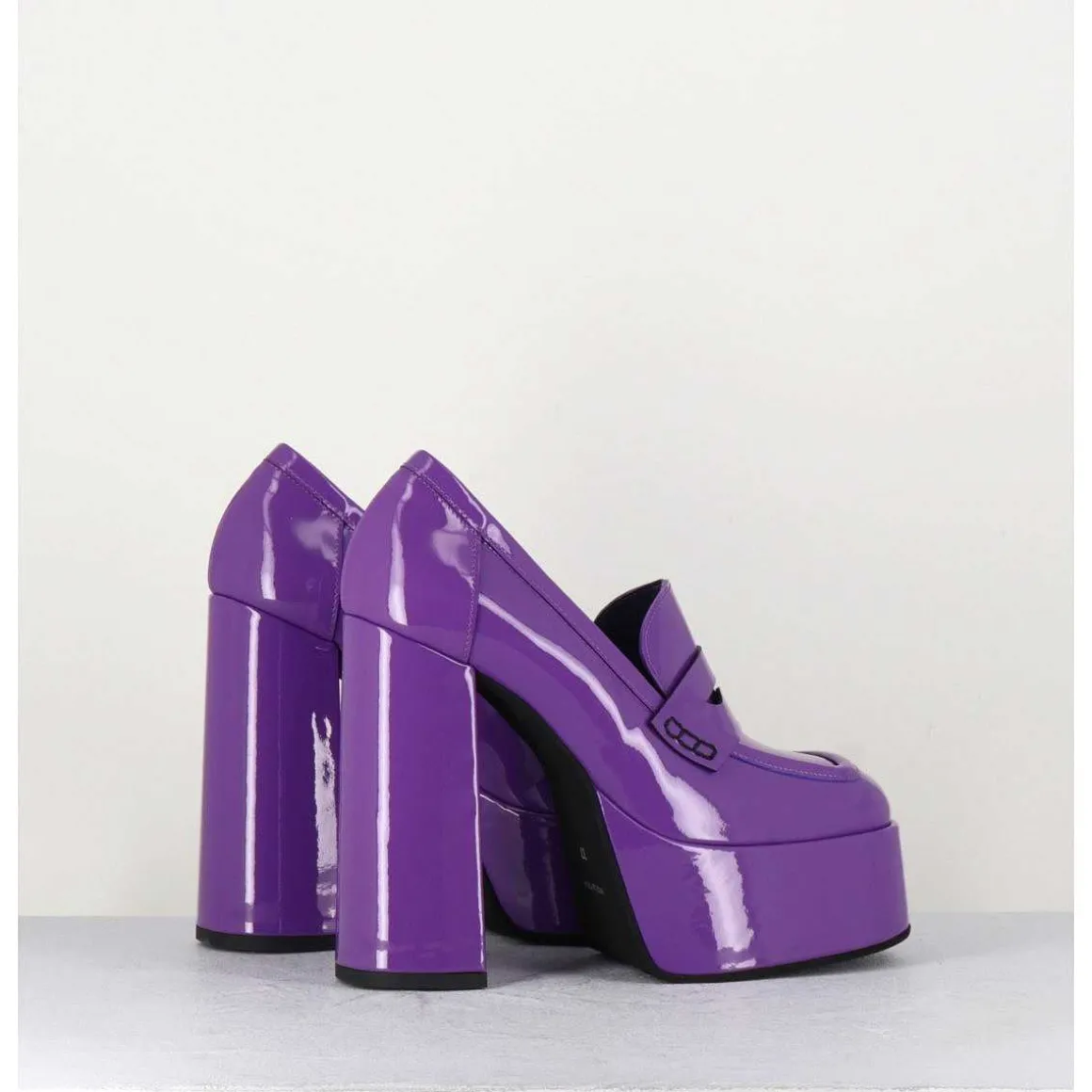 Purple Patent Platform Loafers - Barsi Violet
