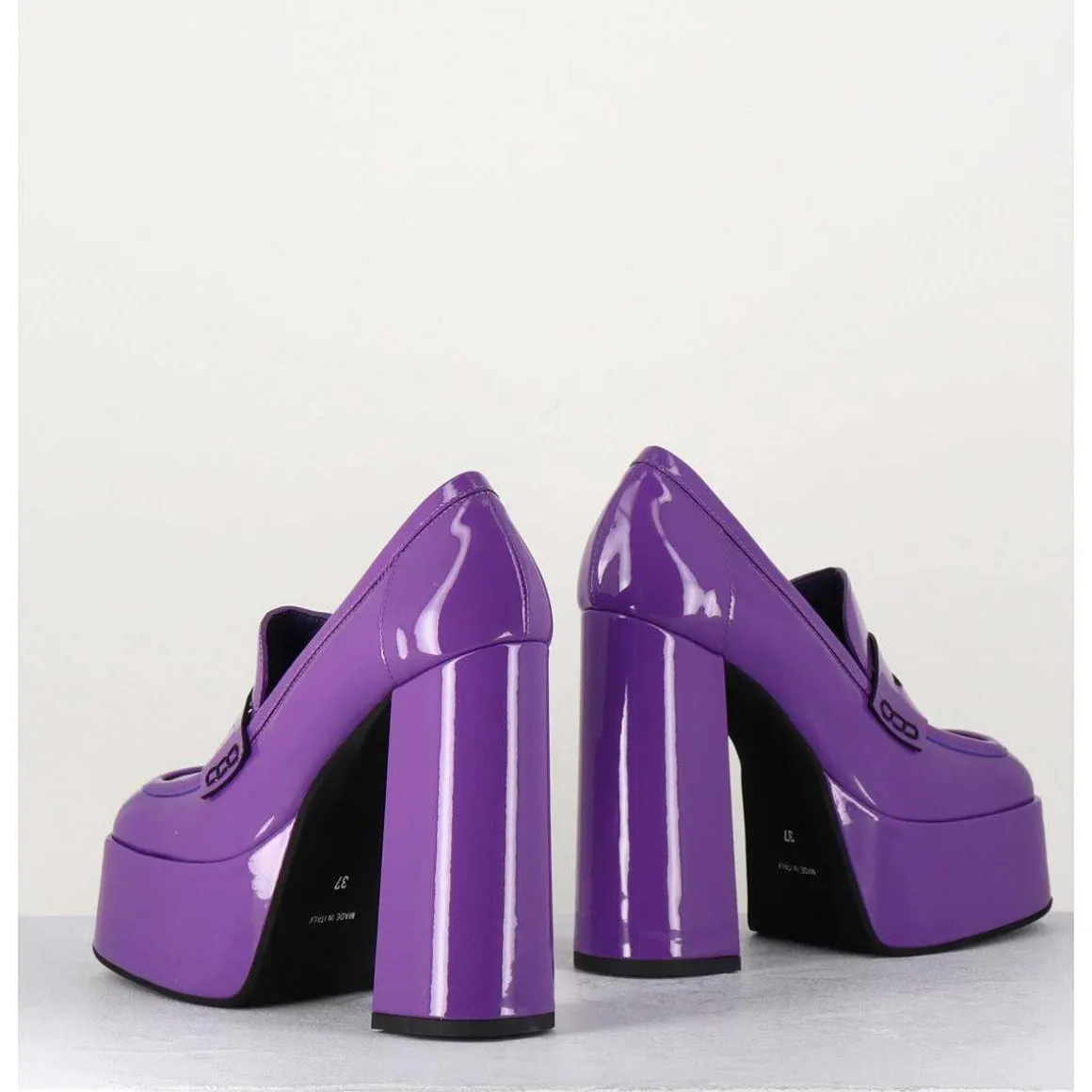 Purple Patent Platform Loafers - Barsi Violet
