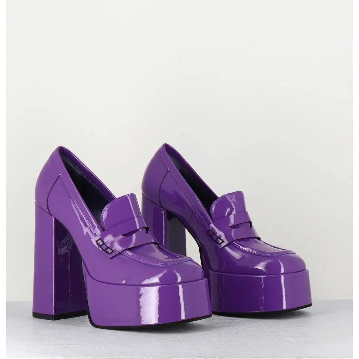 Purple Patent Platform Loafers - Barsi Violet