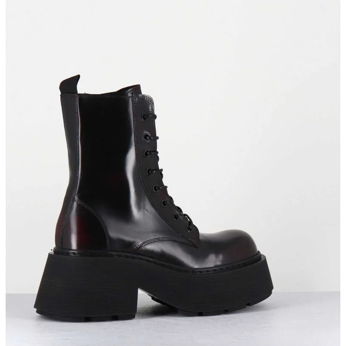Rangers A Lacets En Cuir Bordeaux Fume - 1D7700D Apollo Bordeaux