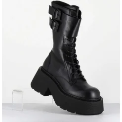 Rangers En Cuir Noir - 1D7708D Mayon Black