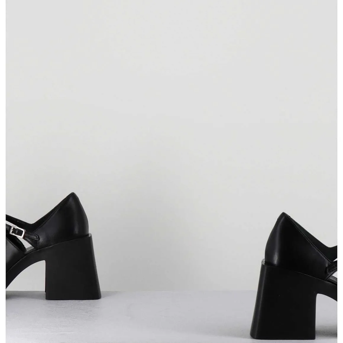 90S Mary-Jane Cuir Souple Noir - Kim Black