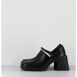 90S Mary-Jane Cuir Souple Noir - Kim Black