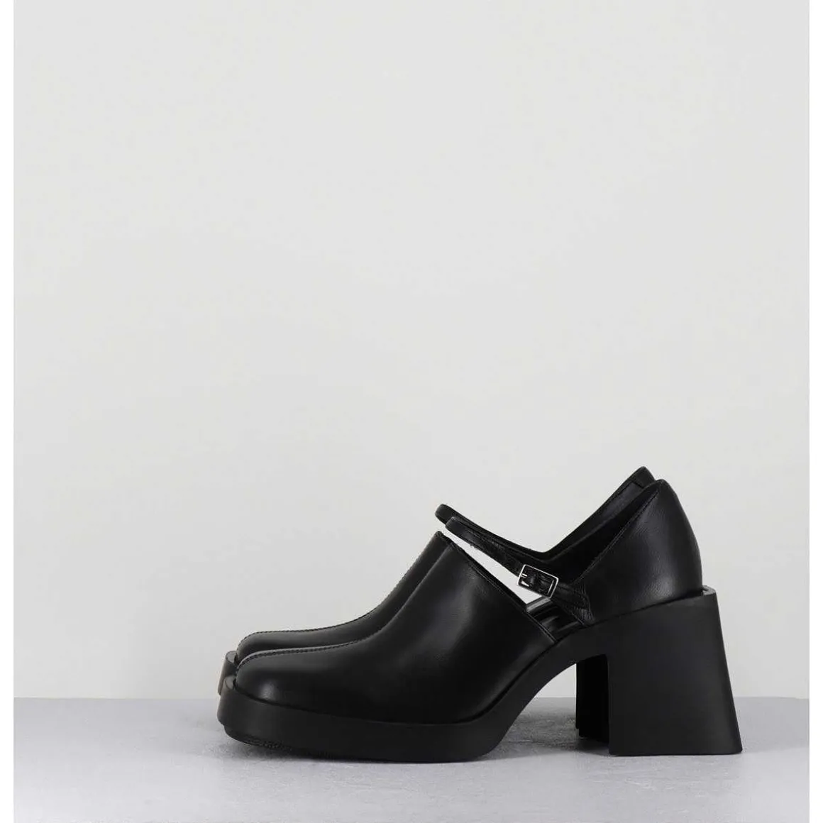 90S Mary-Jane Cuir Souple Noir - Kim Black