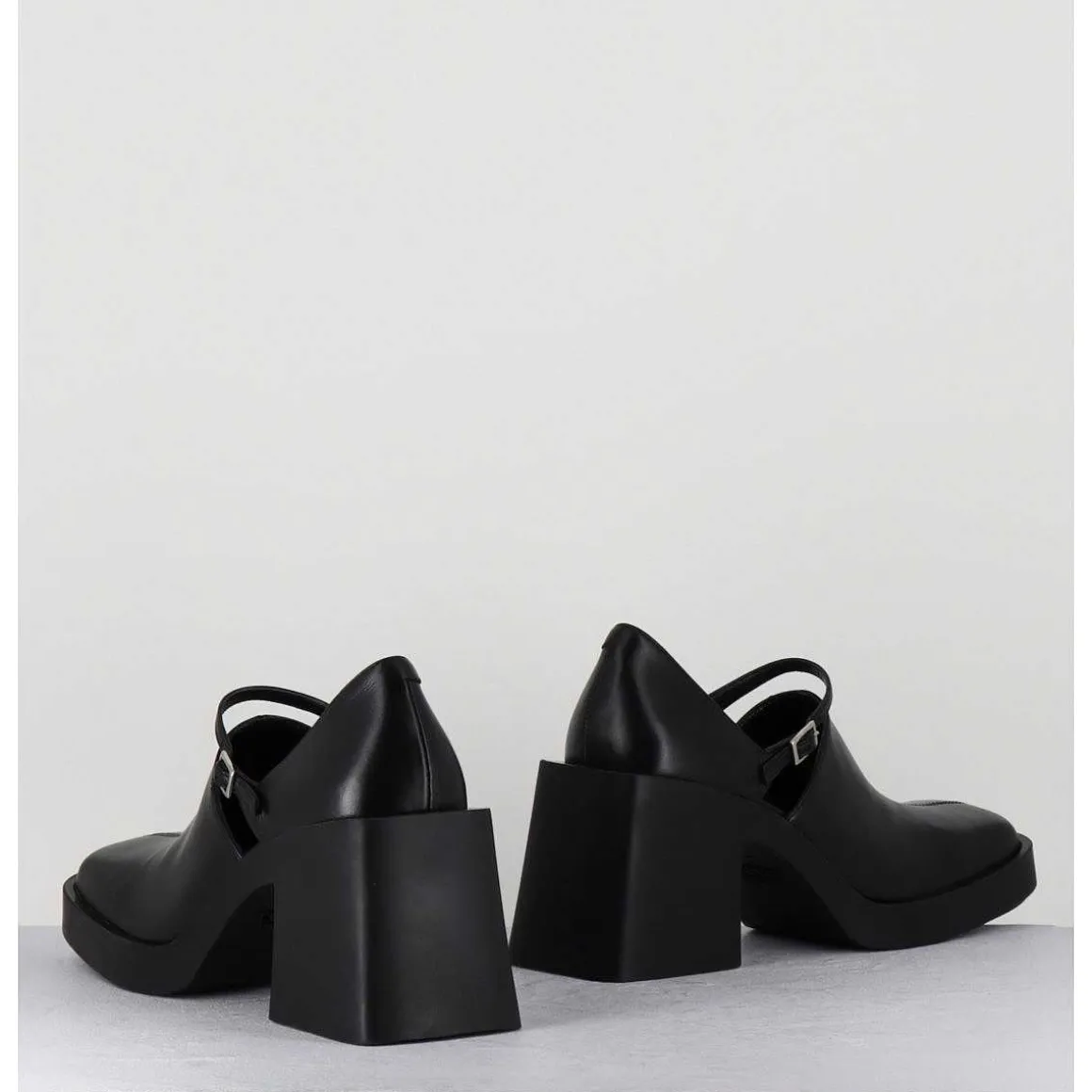 90S Mary-Jane Cuir Souple Noir - Kim Black