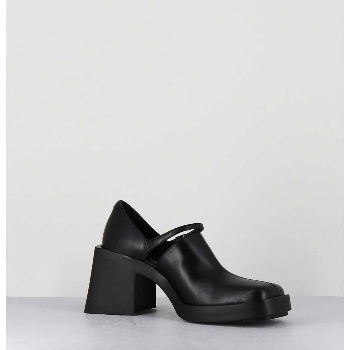 90S Mary-Jane Cuir Souple Noir - Kim Black
