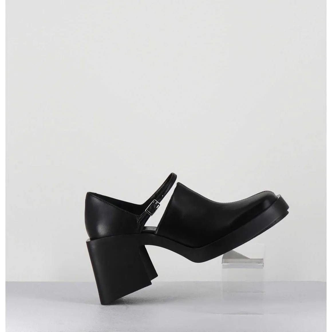 90S Mary-Jane Cuir Souple Noir - Kim Black