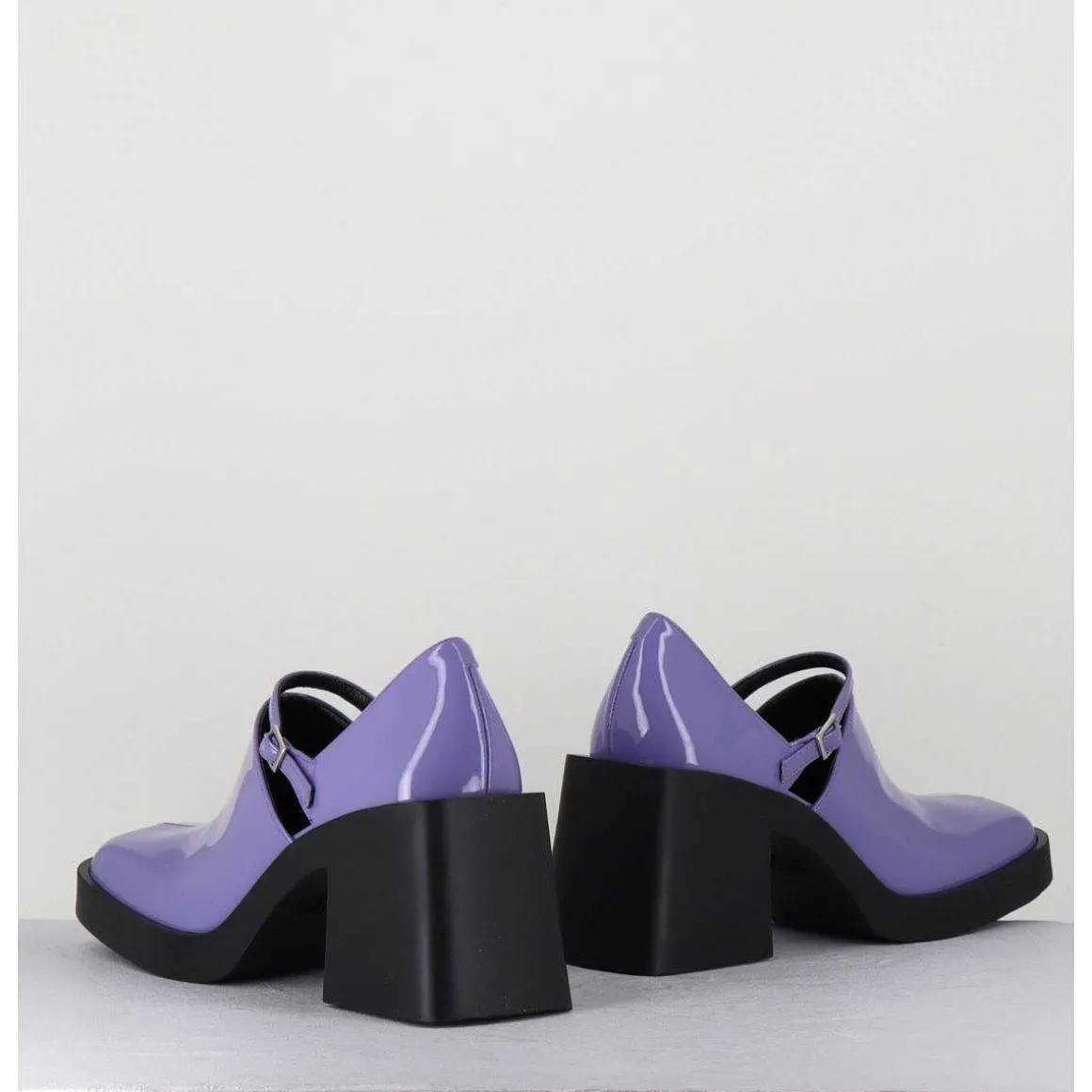 90S Mary-Jane En Cuir Vernis Lilas - Kim Lilac Patent