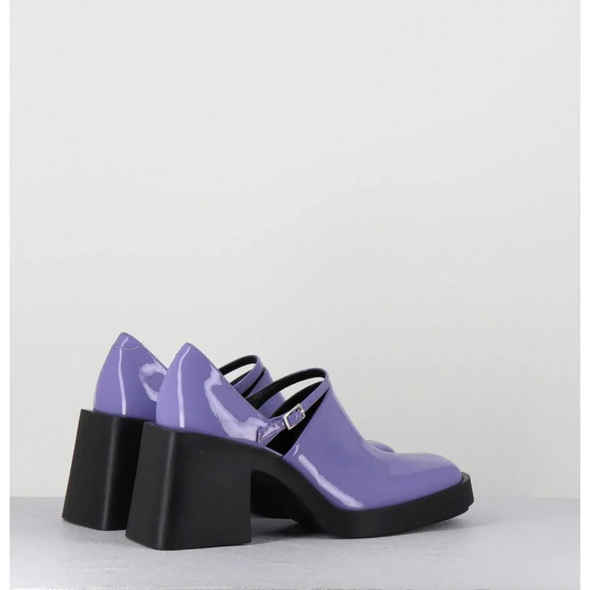 90S Mary-Jane En Cuir Vernis Lilas - Kim Lilac Patent