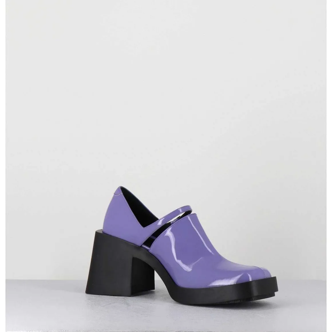 90S Mary-Jane En Cuir Vernis Lilas - Kim Lilac Patent