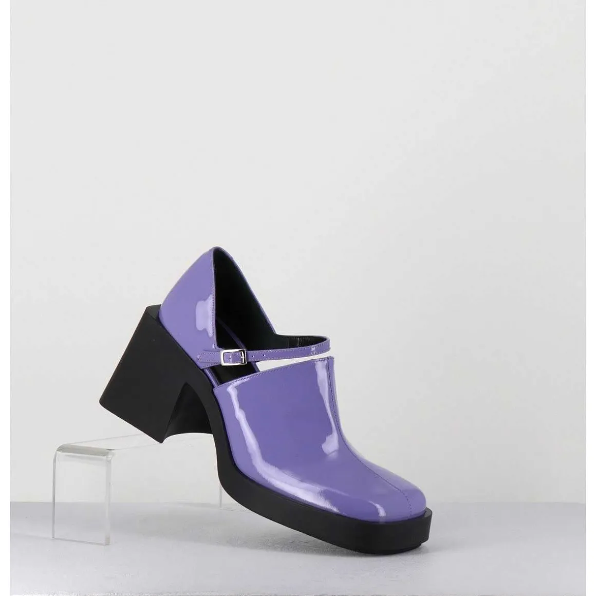 90S Mary-Jane En Cuir Vernis Lilas - Kim Lilac Patent