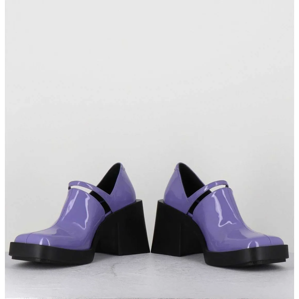 90S Mary-Jane En Cuir Vernis Lilas - Kim Lilac Patent