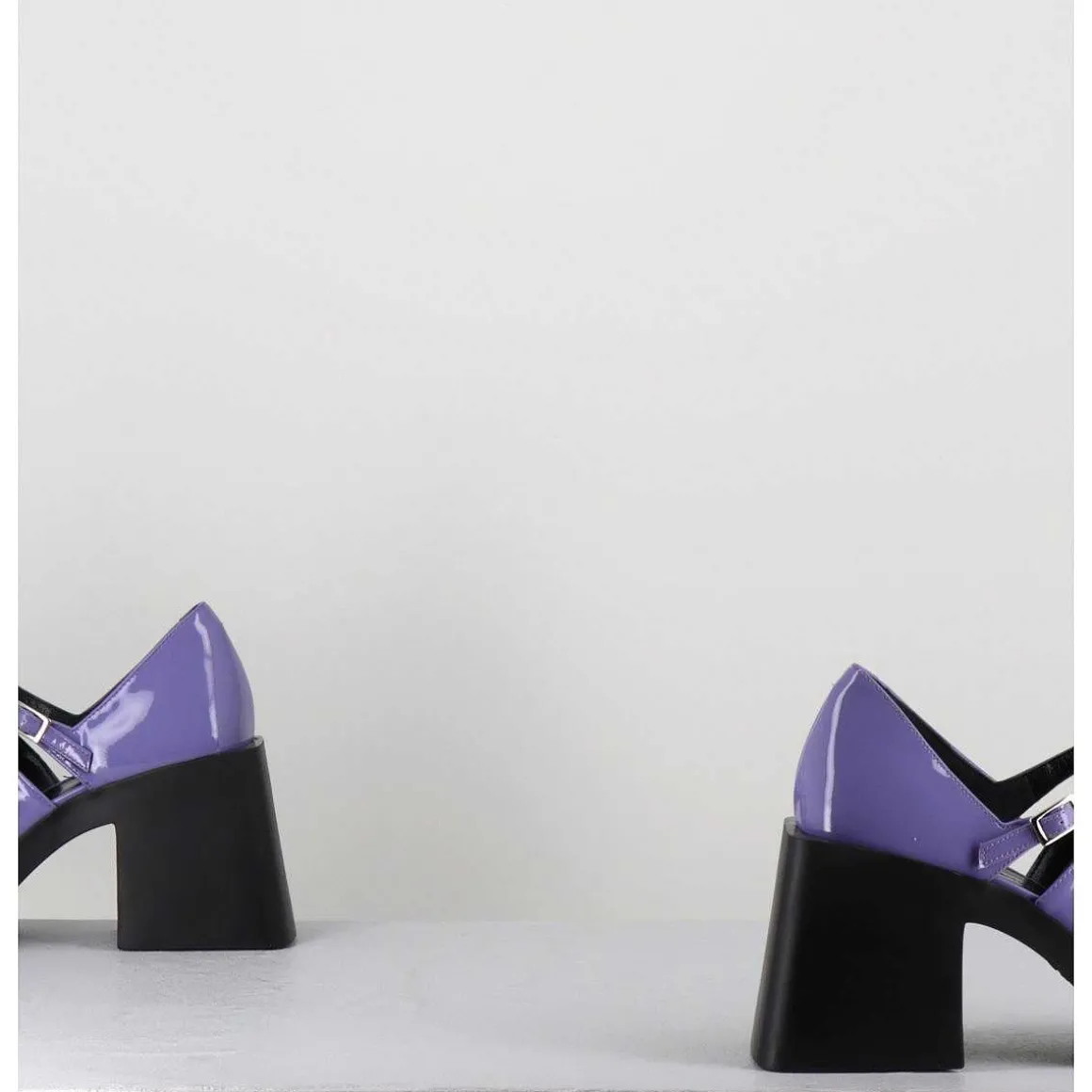 90S Mary-Jane En Cuir Vernis Lilas - Kim Lilac Patent