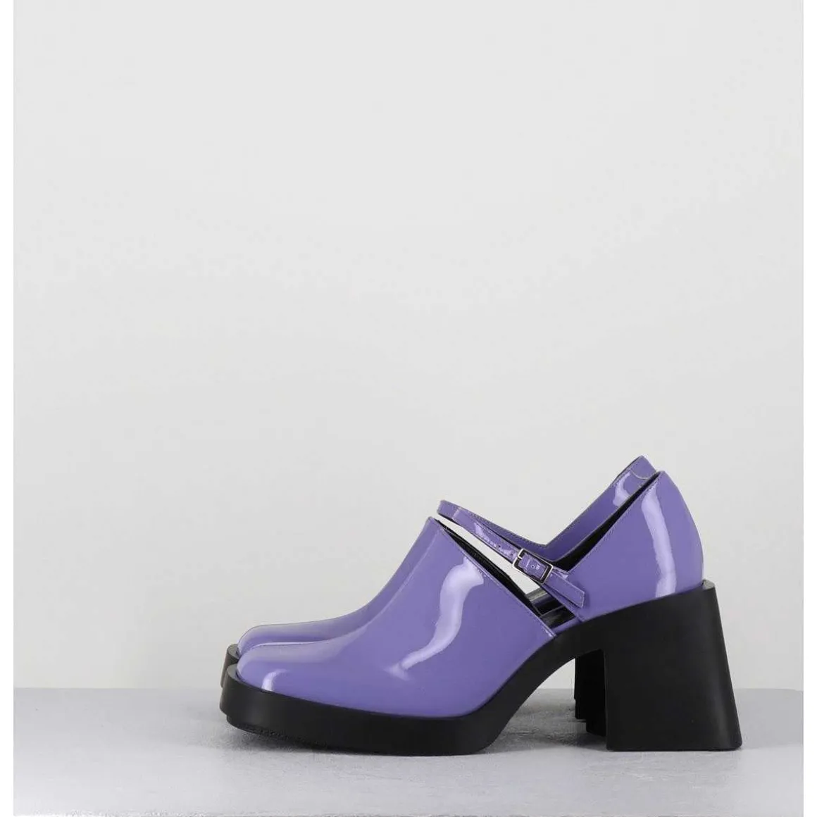 90S Mary-Jane En Cuir Vernis Lilas - Kim Lilac Patent