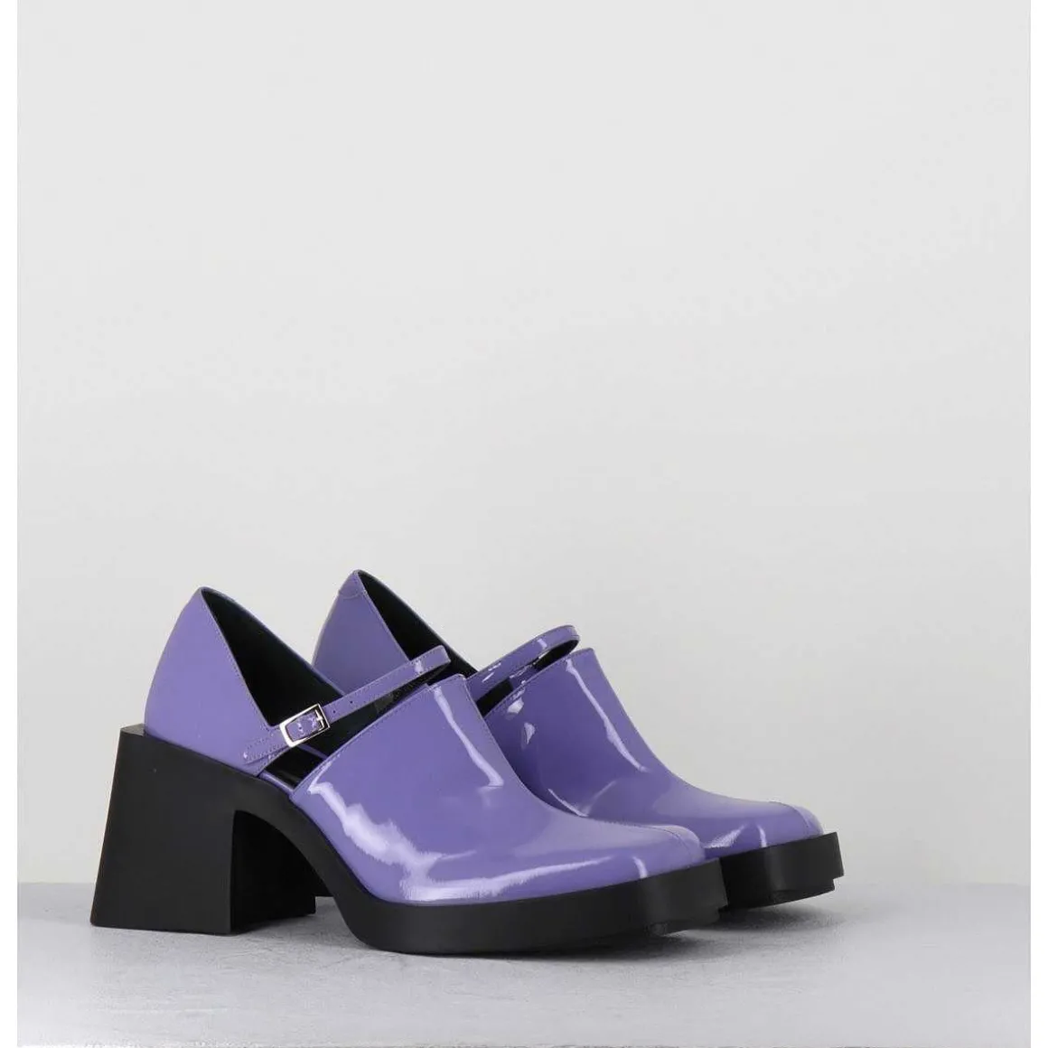 90S Mary-Jane En Cuir Vernis Lilas - Kim Lilac Patent