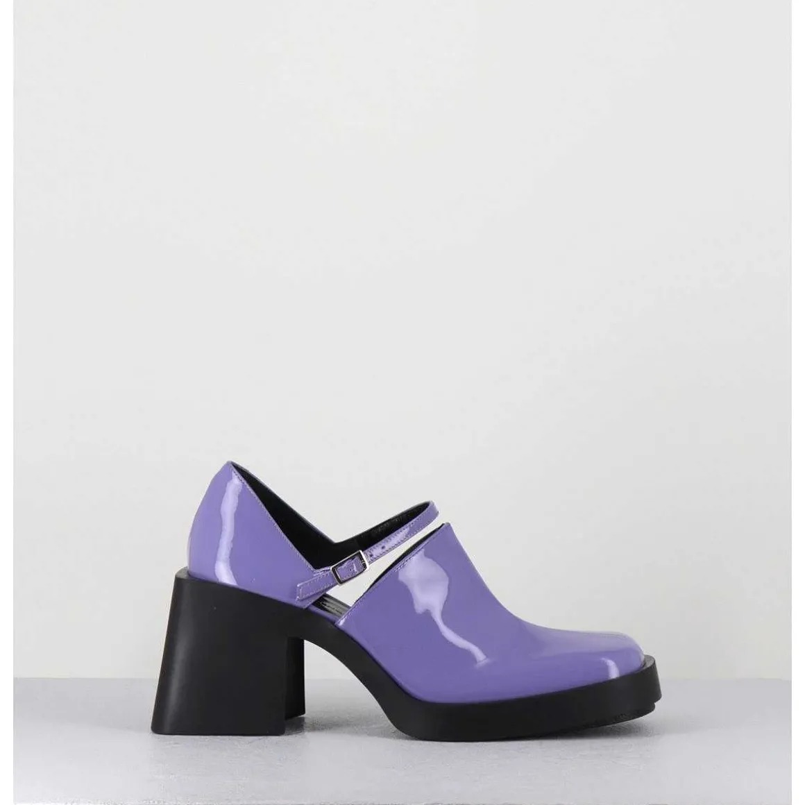 90S Mary-Jane En Cuir Vernis Lilas - Kim Lilac Patent