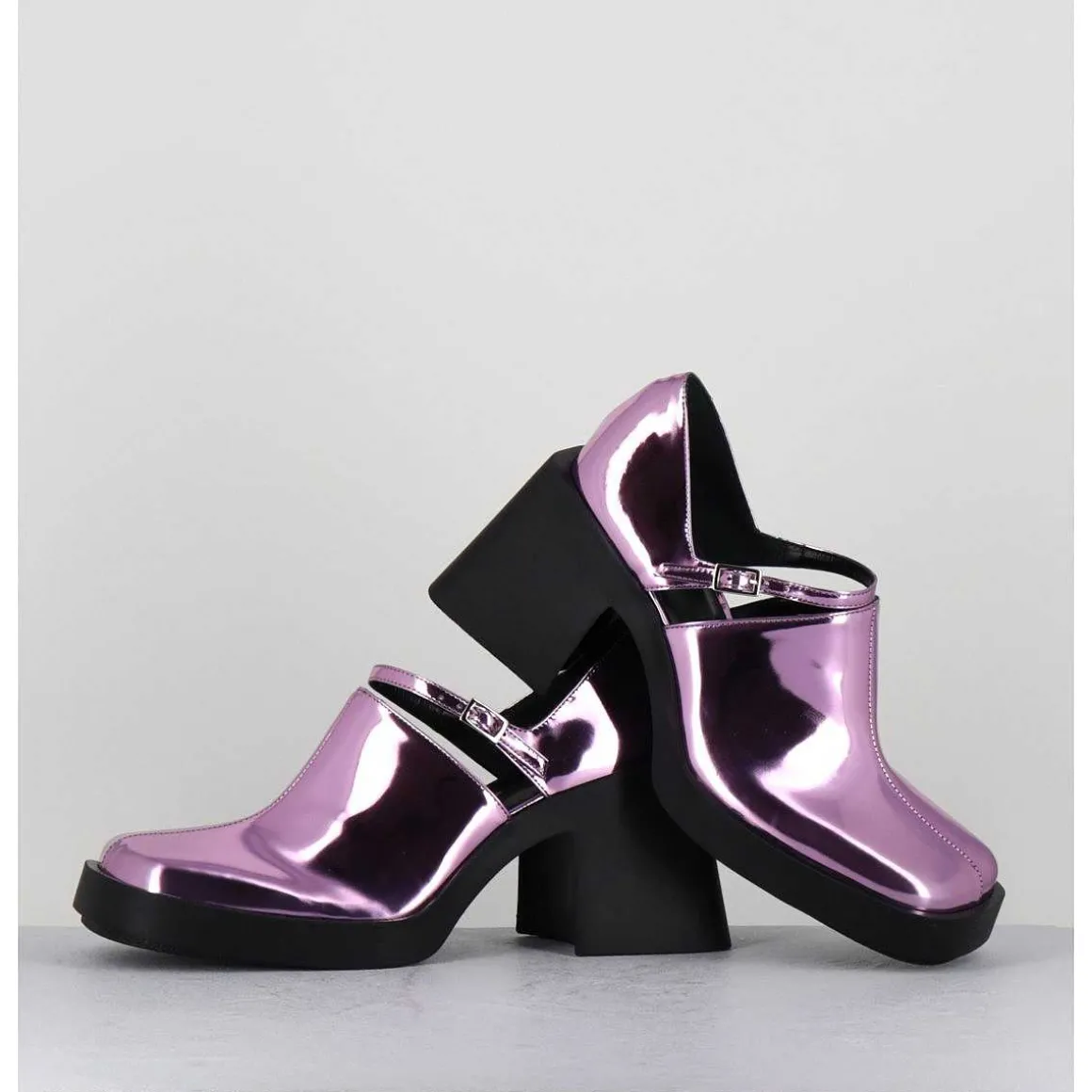90S Mary-Jane Miroir Rose - Kim Metallic Pink