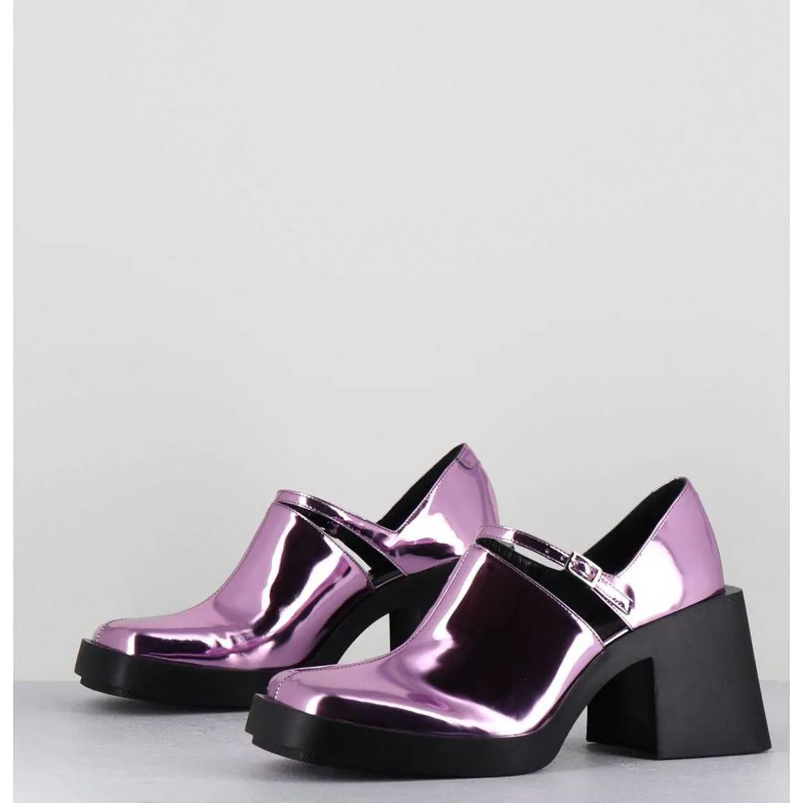 90S Mary-Jane Miroir Rose - Kim Metallic Pink