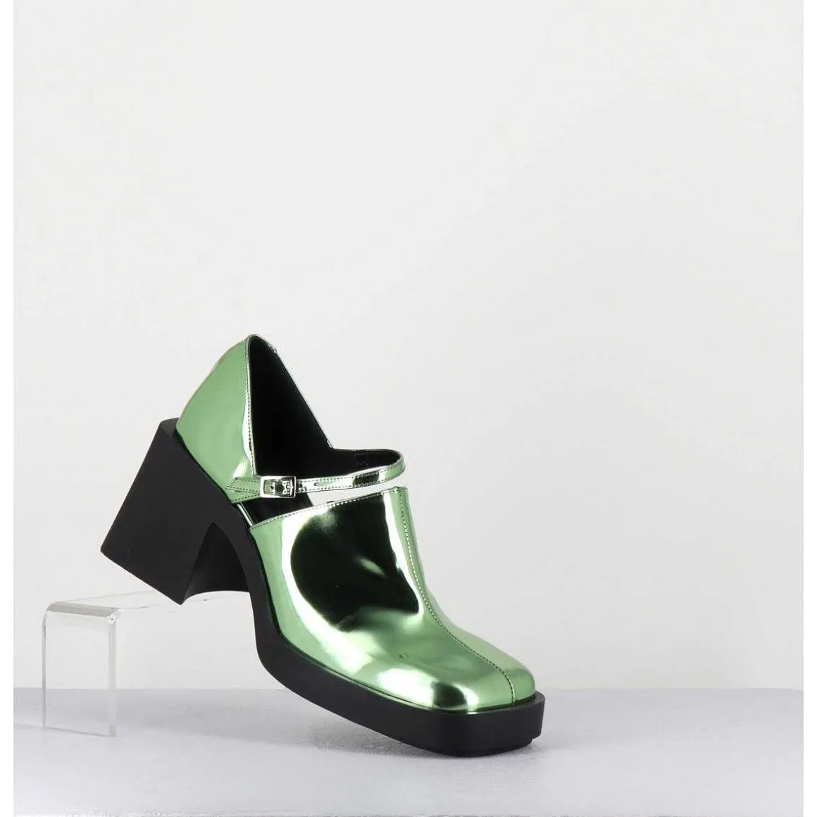 90S Mary-Jane Miroir Vert - Kim Metallic Green