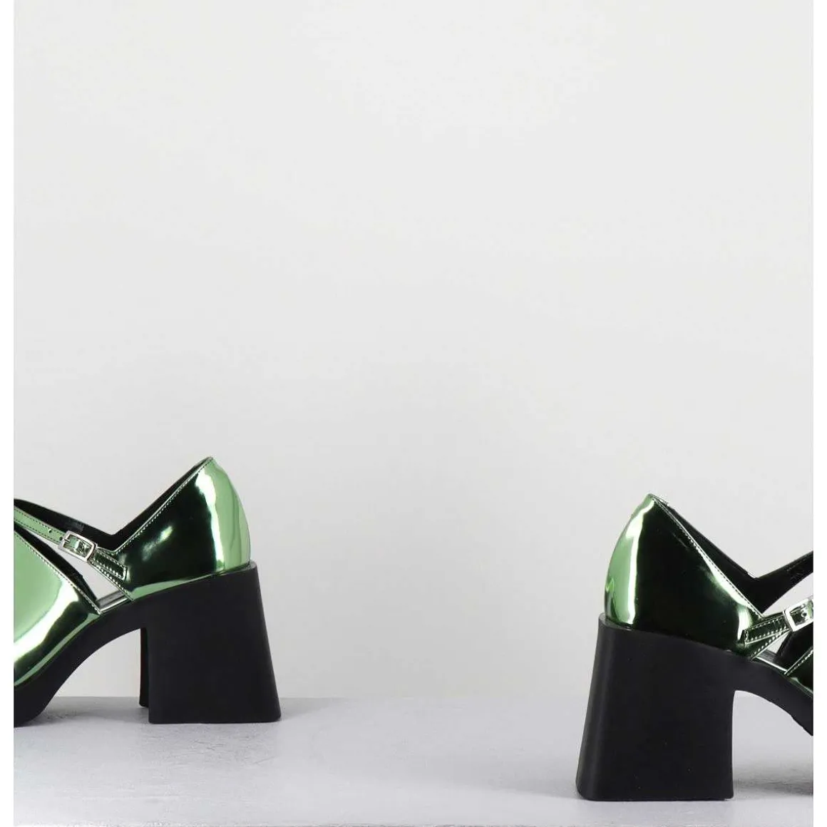 90S Mary-Jane Miroir Vert - Kim Metallic Green