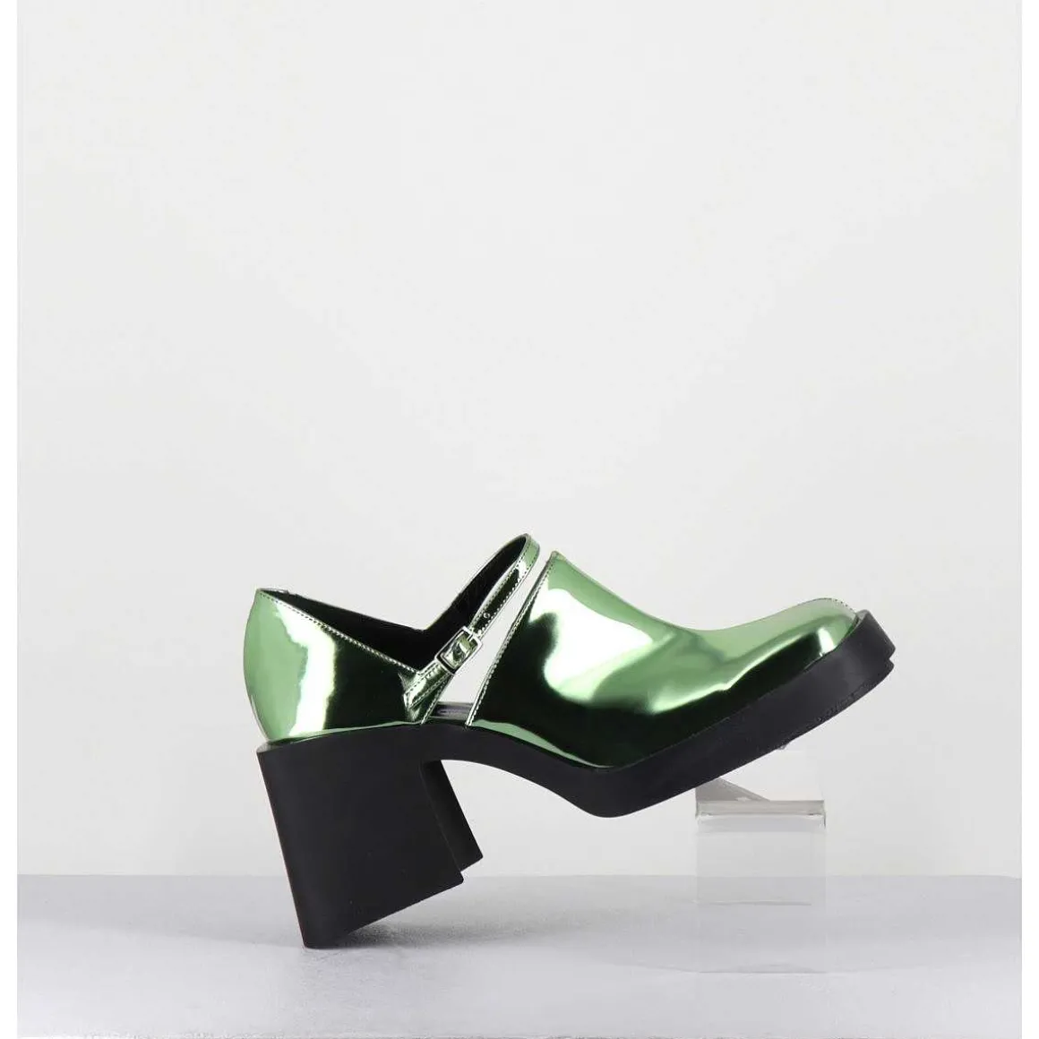 90S Mary-Jane Miroir Vert - Kim Metallic Green