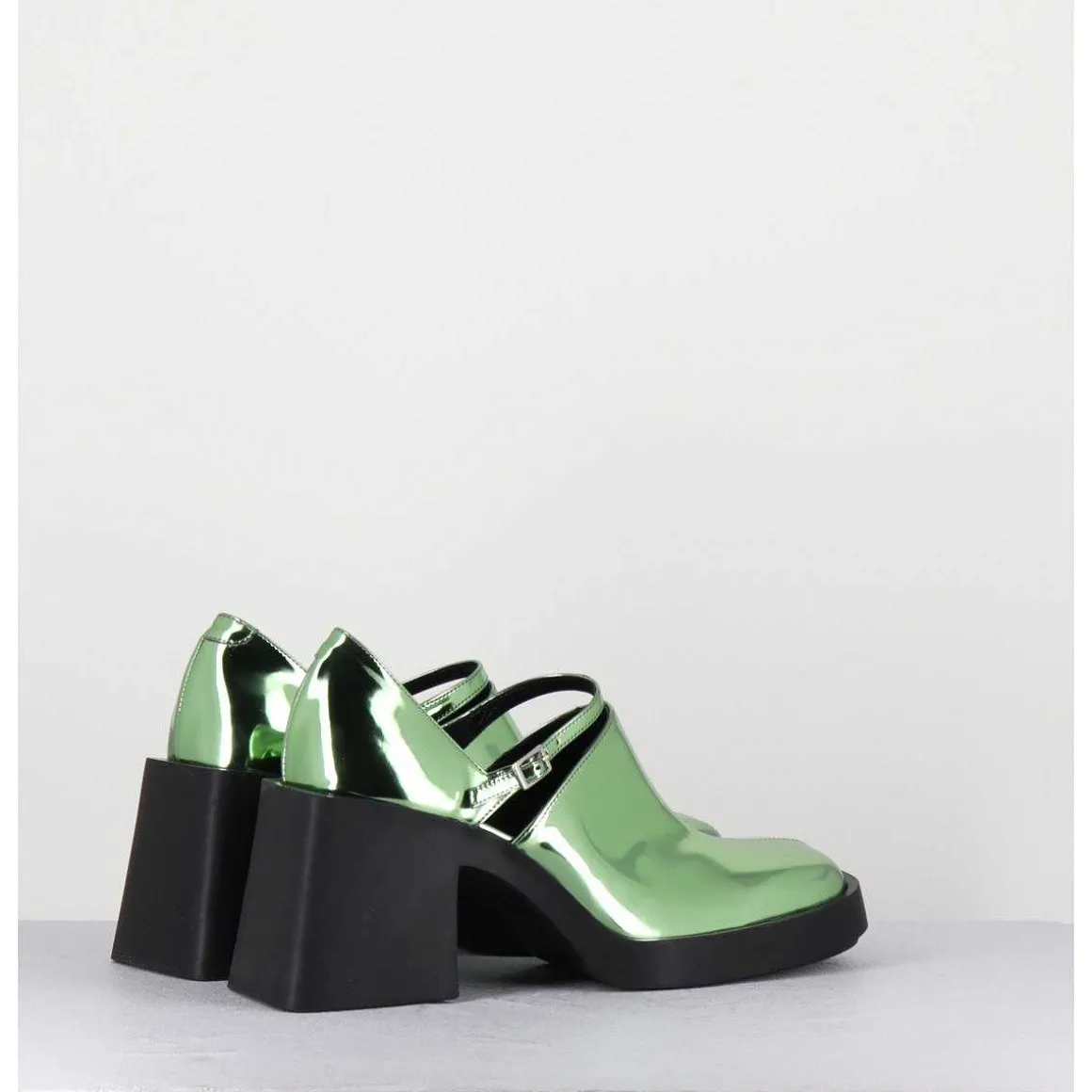 90S Mary-Jane Miroir Vert - Kim Metallic Green