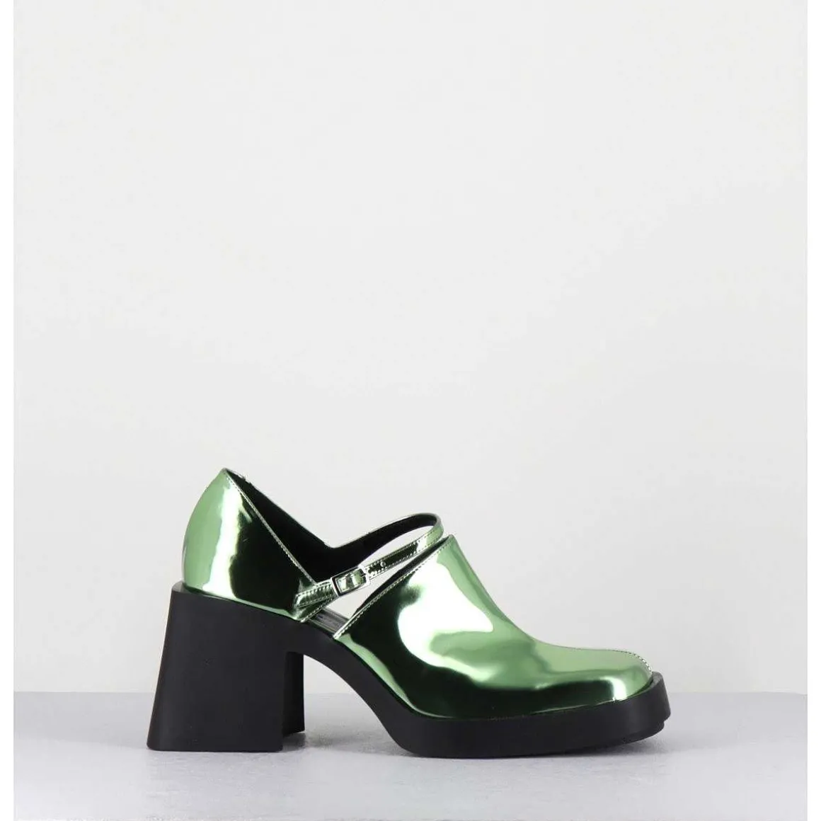 90S Mary-Jane Miroir Vert - Kim Metallic Green