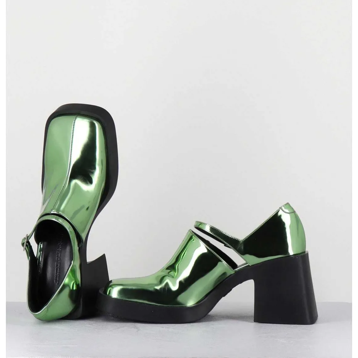 90S Mary-Jane Miroir Vert - Kim Metallic Green