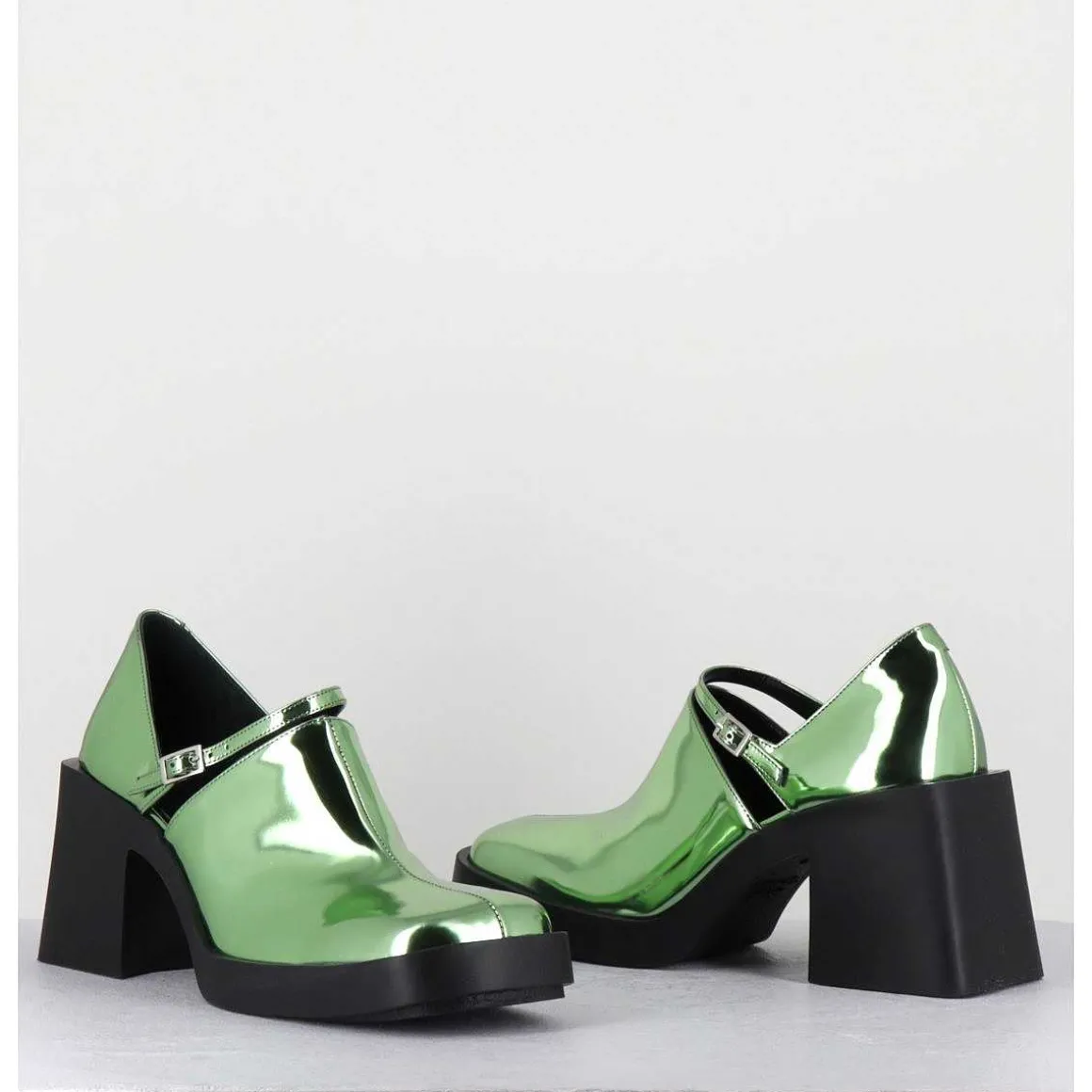 90S Mary-Jane Miroir Vert - Kim Metallic Green