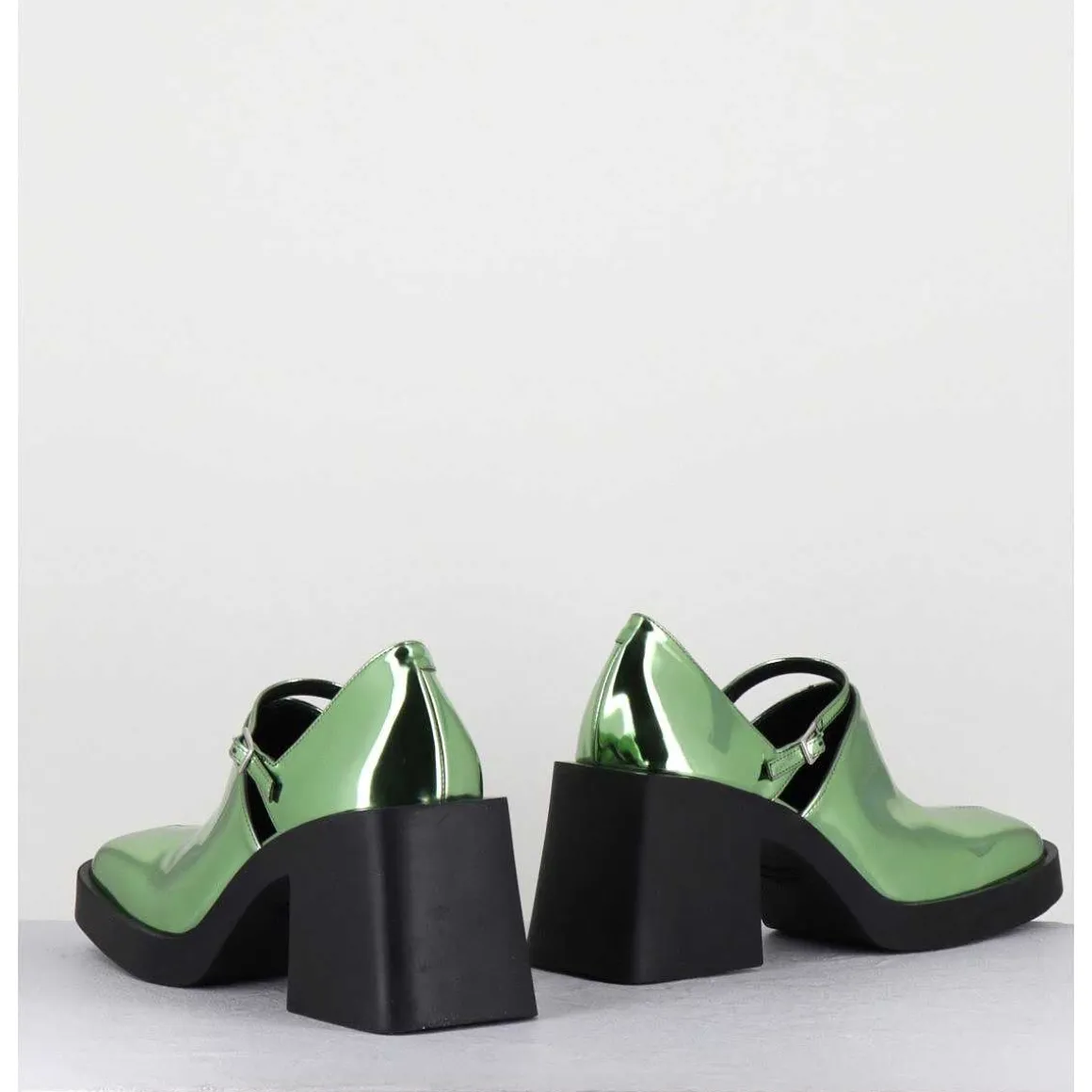 90S Mary-Jane Miroir Vert - Kim Metallic Green